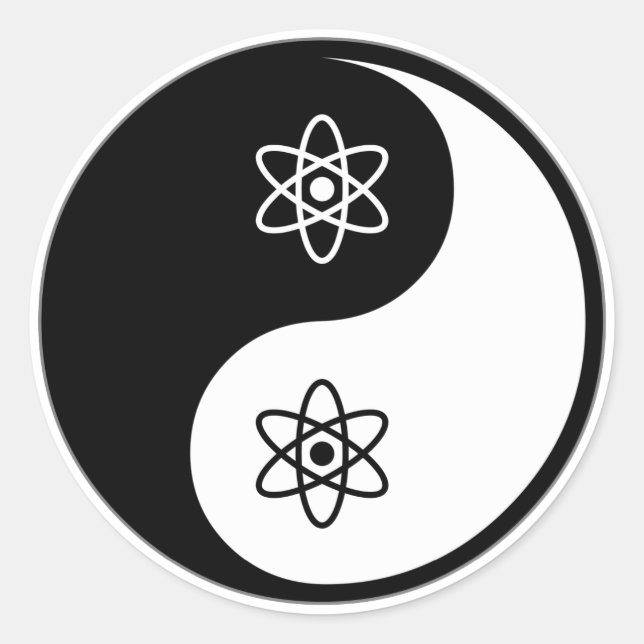 Adesivo Redondo Física Nuclear Yin Yang (Frente)