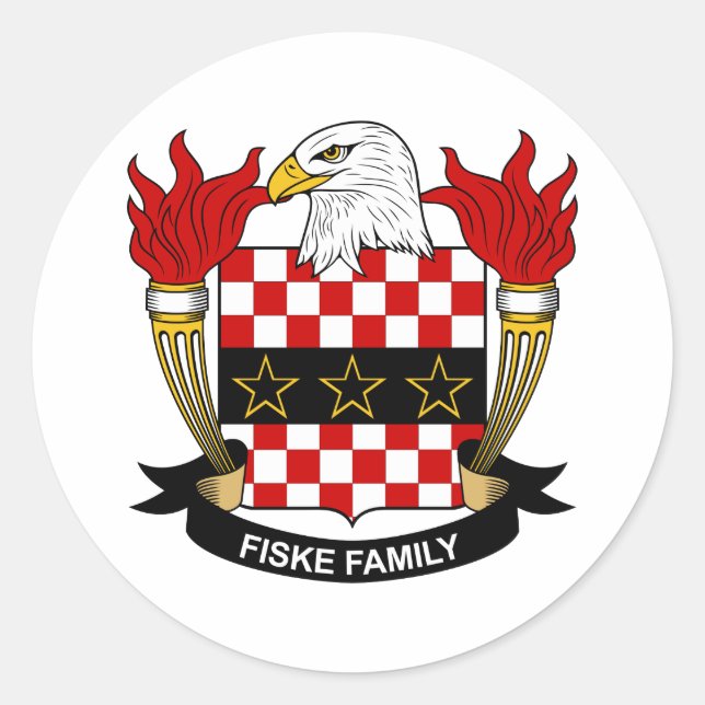 Adesivo Redondo Fiske Family Crest (Frente)