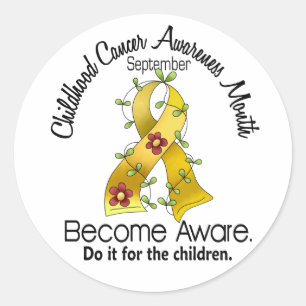 Adesivo Redondo Fita 2 da flor do mês da consciência do cancer d