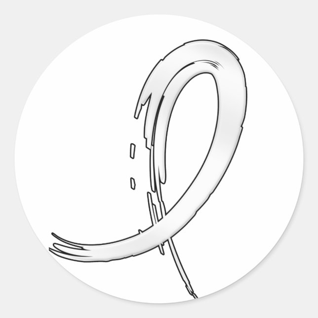 Adesivo Redondo Fita A4 Do Pearl Do Cancer Pulmonar (Frente)