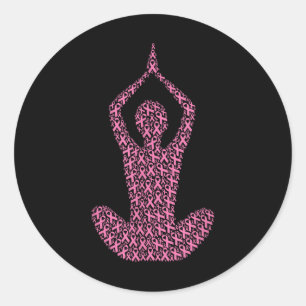 Adesivo Redondo Fita & Sobrevivente Rosa de Consciência do Can