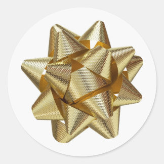 Adesivo Redondo Fita/Arco Dourado