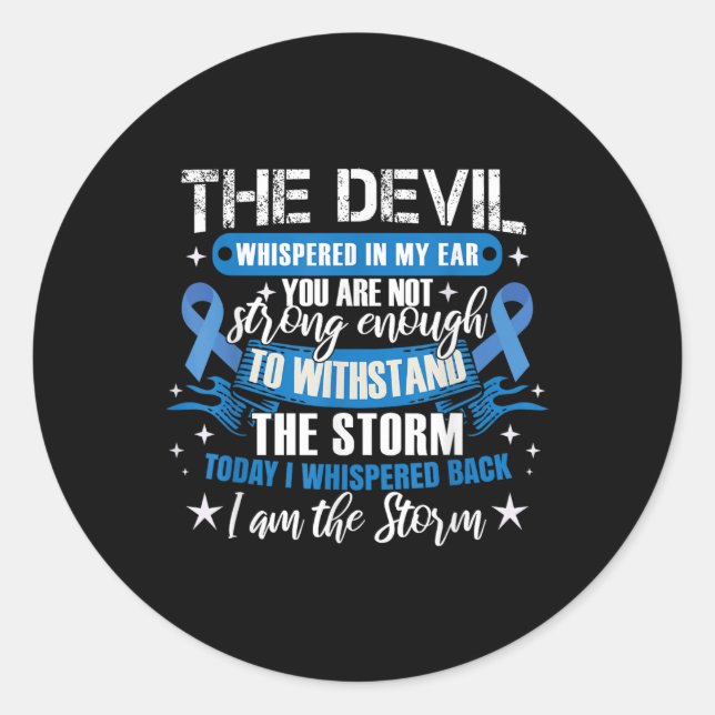 Adesivo Redondo Fita Azul _ Cancer Colorretal Colonscopia W (Frente)