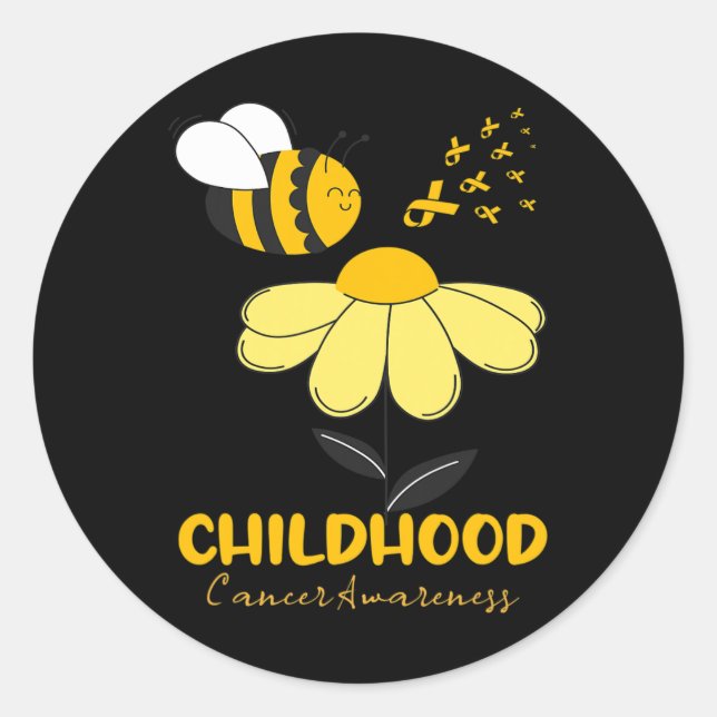 Adesivo Redondo Fita da Consciência do Cancer Infantil para Man Wo (Frente)