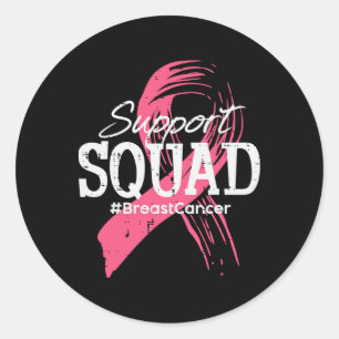 Adesivo Redondo Fita de câncer de mama Support Squad Awarties Men