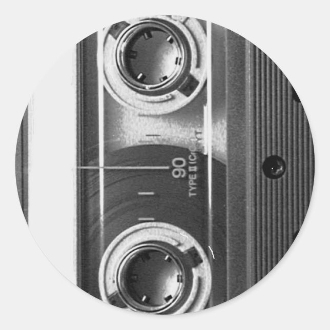 Adesivo Redondo Fita de cassete compacta (Frente)