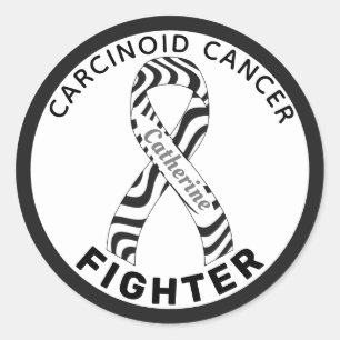 Adesivo Redondo Fita de Combate a Canceres Carcinoides Branca