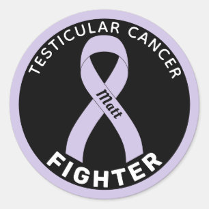 Adesivo Redondo Fita de Combate ao Cancer Testicular Preta