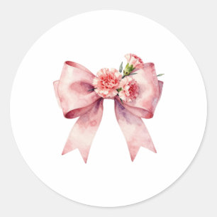 Adesivo Redondo Fita de Cravo Rosa Elegante