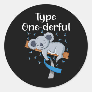 Adesivo Redondo Fita de Diabetes de Koala Onederful Tipo T1d Diabe