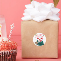 Fita de Natal feliz e palitos de árvores de Natal