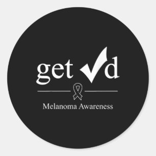 Adesivo Redondo Fita de Sensibilização a Preto Melanoma é Verifica