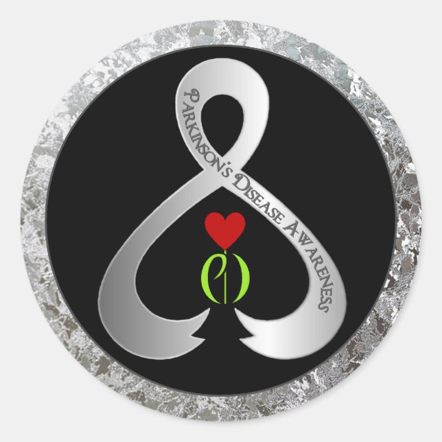 Adesivo Redondo Fita de Sensibilização do Parkinson (Frente)