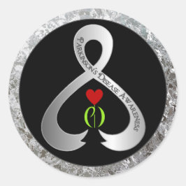 Adesivo Redondo Fita de Sensibilização do Parkinson