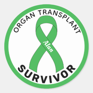 Adesivo Redondo Fita de Transplante de Órgão Branco