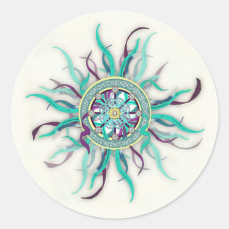 Adesivo Redondo Fita Dharma Wheel Mandala