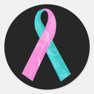 Adesivo Redondo Fita do ADN do rosa e da cerceta BRCA