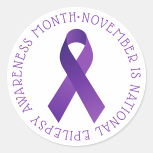 Adesivo Redondo Fita do Mês de Consciência da Epilepsia Nacional R