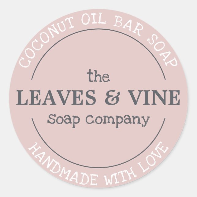 Adesivo Redondo Fita Pessoal Com Amor Rosa (Frente)