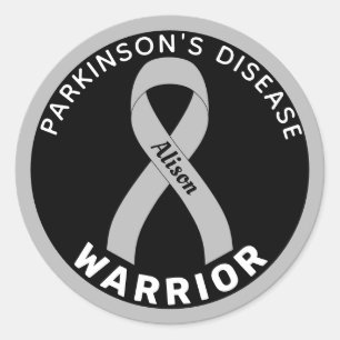 Adesivo Redondo Fita Preta do Guerreiro da Doença de Parkinson