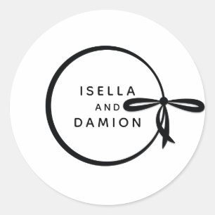 ADESIVO REDONDO FITA PRETA E ARCO