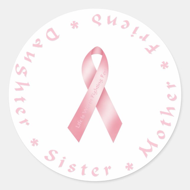 Adesivo Redondo Fita Rosa (Frente)