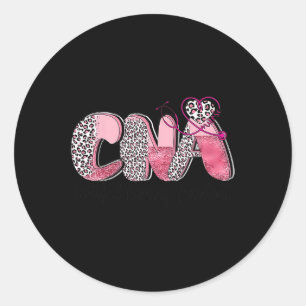 Adesivo Redondo Fita rosa Cna Cancer de Sensibilização Guerreiro S