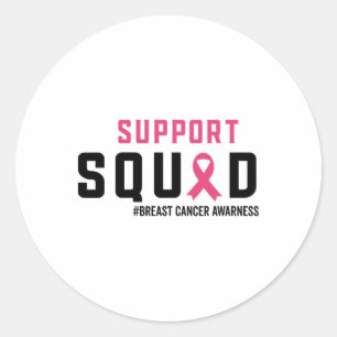 Adesivo Redondo Fita Rosa de Consciência do Cancer de Mama de Supo