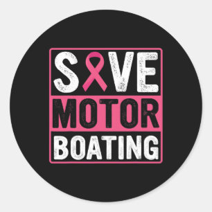 Adesivo Redondo Fita Rosa do Câncer da Mama do Barco Motor