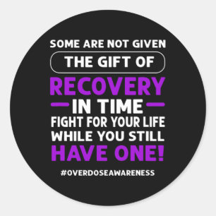 Adesivo Redondo Fita. Sensibilização para a Sobredosagem 1