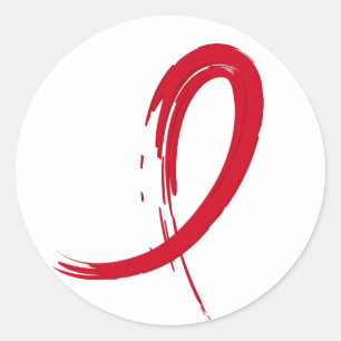 Adesivo Redondo Fita vermelha A4 do AIDS
