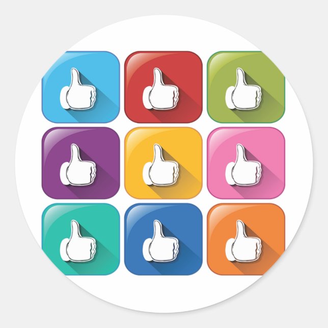 Adesivo Redondo Fixadores para cima (Frente)