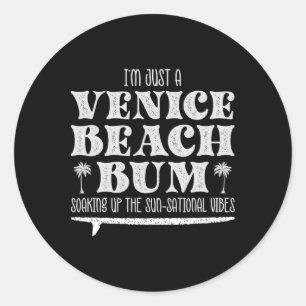 Adesivo Redondo Fixe Eu Sou Só Um Malandro da Praia de Venice, Vib