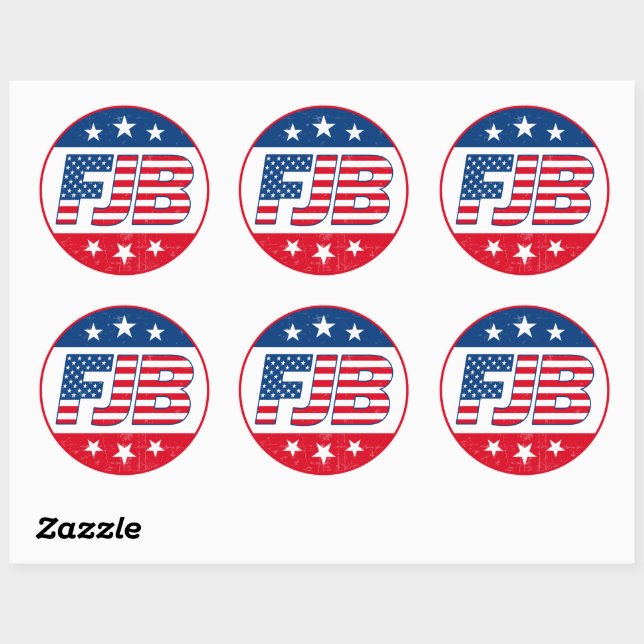 Adesivo Redondo FJB engraçada anti joe Biden Trump 2024 eleição (Folha)