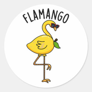 Adesivo Redondo Fla-mango Funny Flamingo Pun