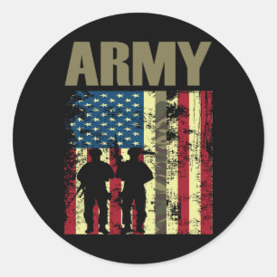 Adesivo Redondo Flag Camo US Army (Exército Americano) 4 de julho
