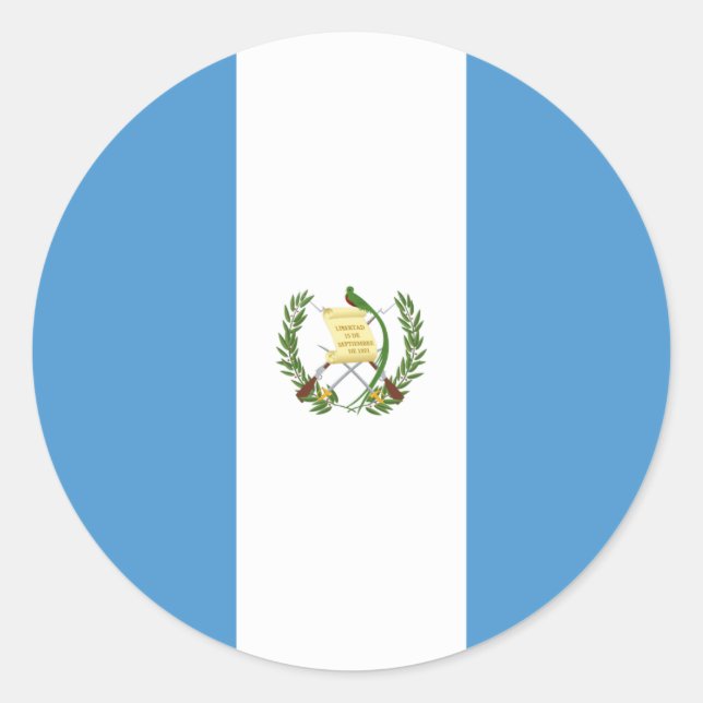 Adesivo Redondo Flag da Guatemala (Guatemala) (Frente)