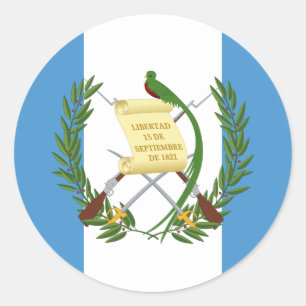 Adesivo Redondo Flag e Casaco de armas guatemalteco, Bandeira da G
