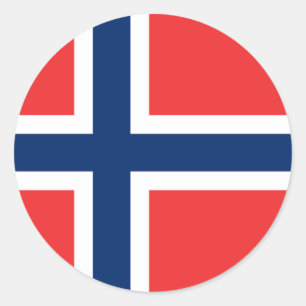 Adesivo Redondo Flag of Norway Sticker (Círculo)