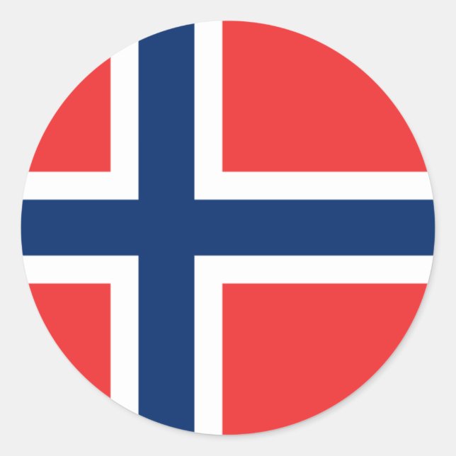Adesivo Redondo Flag of Norway Sticker (Círculo) (Frente)