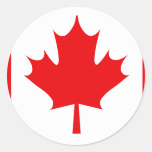 Adesivo Redondo Flag Sticker Canadense