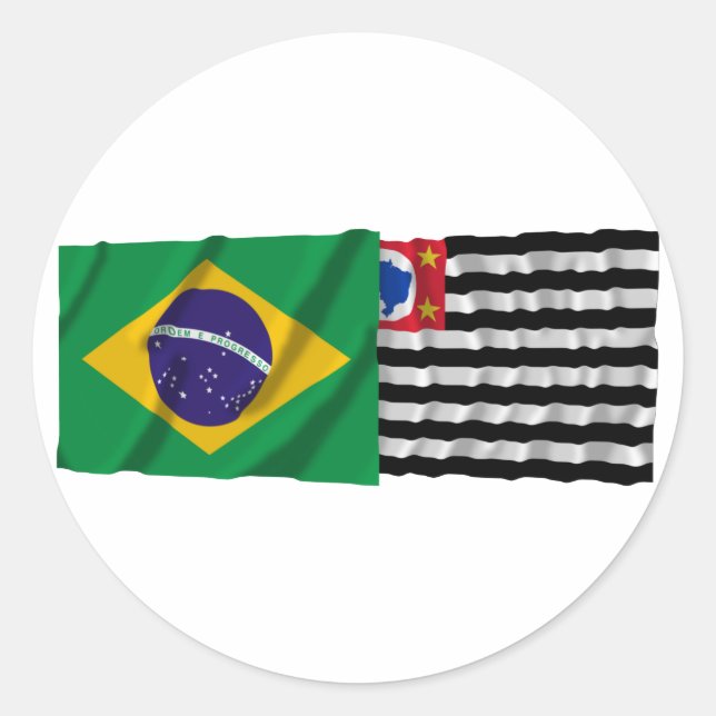 Adesivo Redondo Flagres de Ondas São Paulo e Brasil (Frente)