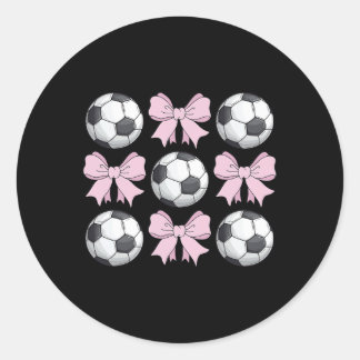 Adesivo Redondo Flair de Futebol Laço Fofo Gráfico de Futebol Para