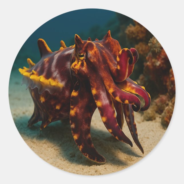 Adesivo Redondo Flamboyant Cuttlefish (Frente)