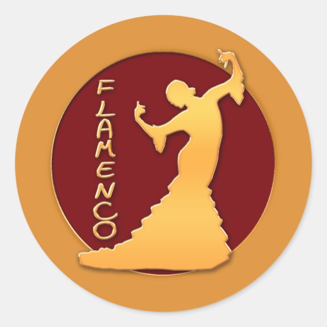 Adesivo Redondo Flamenco Dancer (Frente)