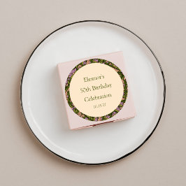 Adesivo Redondo Flamentação de Cuta Verde Retro Boho 50º Aniversár