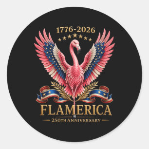 Adesivo Redondo Flamerica 250º Aniversário Flamingo Patriótico