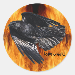 Adesivo Redondo Flames Black Raven e Flames Foto Design 7