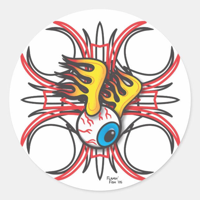 Adesivo Redondo Flamin' Olho Sticker (Frente)