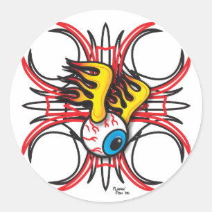 Adesivo Redondo Flamin' Olho Sticker